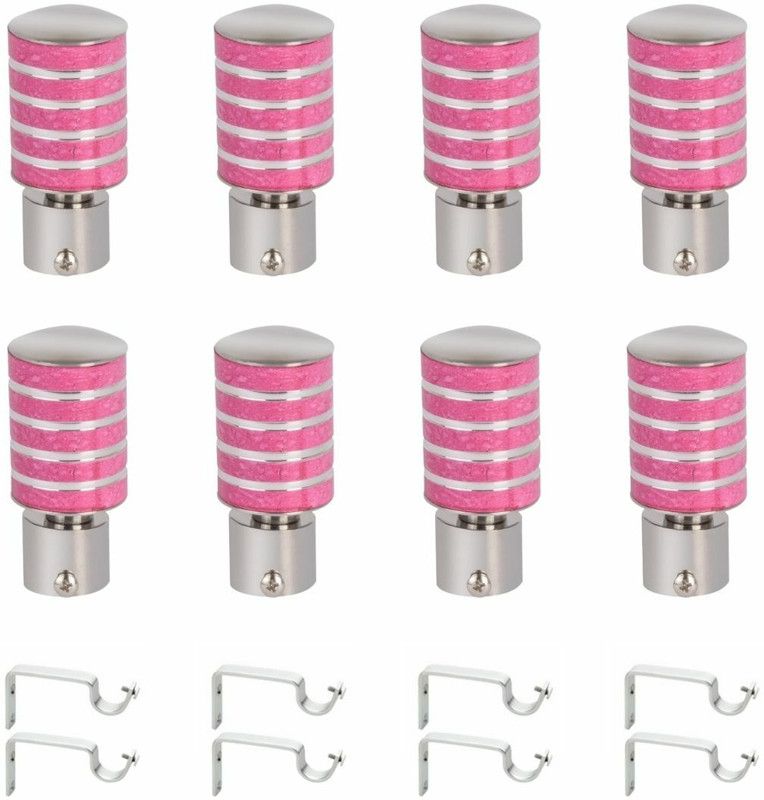 Harold Pink Rod Rail Bracket, Curtain Knobs Metal  (Pack of 16)