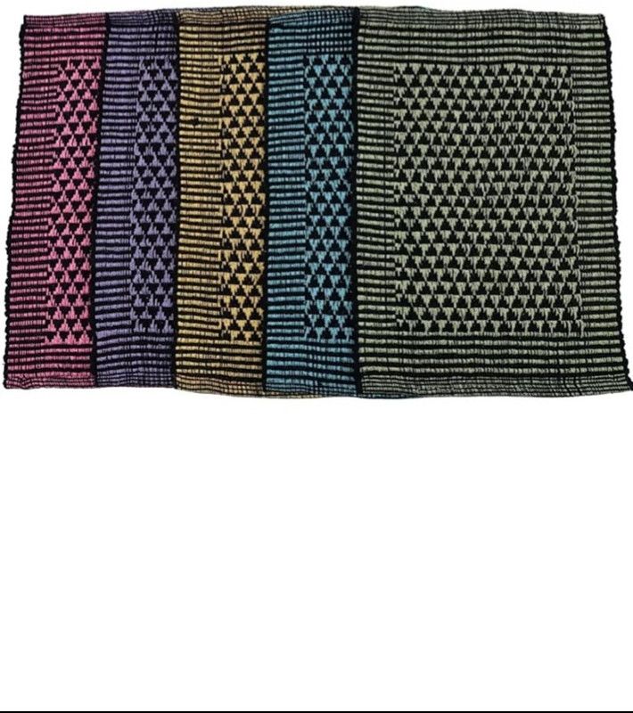 Rylie Cotton Door Mat  (mahroon, Medium, Pack of 5)