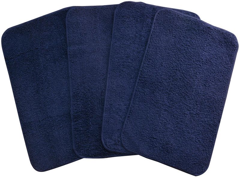 FINCH Microfiber Door Mat  (Blue, Medium, Pack of 4)