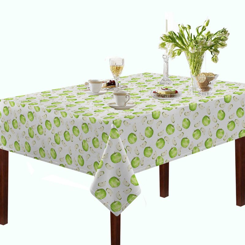 OASIS Printed 6 Seater Table Cover  (Green, Cotton)