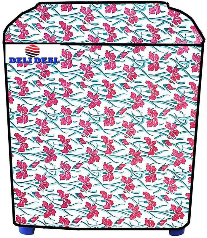 Delideal Semi-Automatic Washing Machine Cover  (Width: 83 cm, Pink, Green)