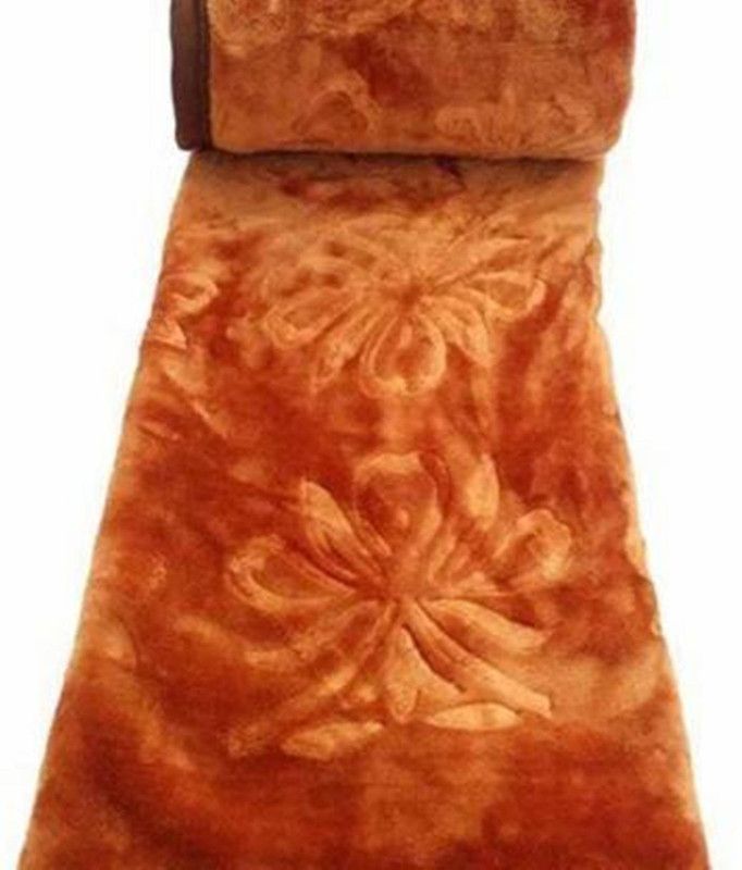 Vinayak Enterprises Floral Single AC Blanket for Heavy Winter  (Poly Cotton, Orange)