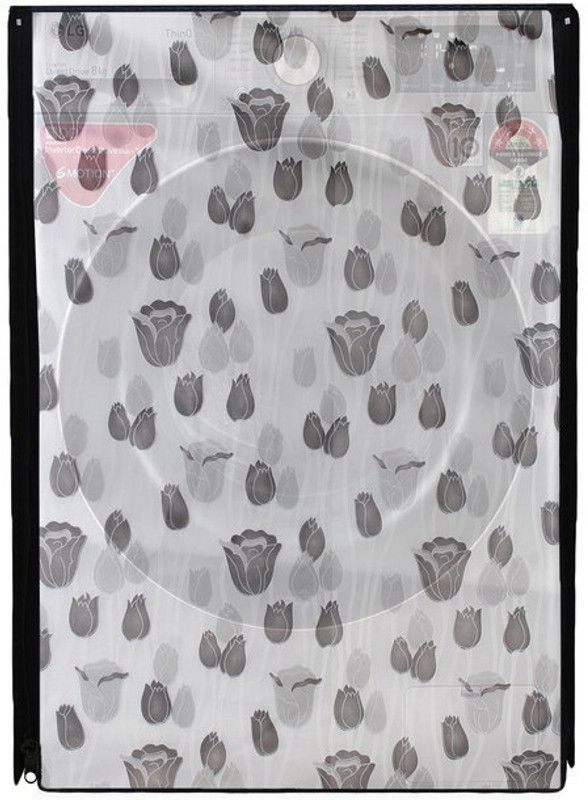 Nitasha Front Loading Washing Machine Cover  (Width: 95 cm, White, Gray)