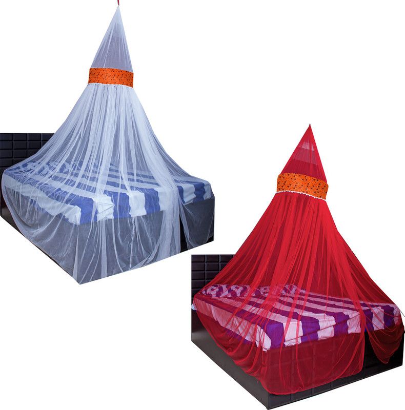 Creative Textiles Polyester Adults Washable HANGING.. Mosquito Net  (Multicolor, Ceiling Hung)