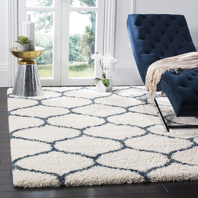 Shag Weaving White Polyester Carpet  (180 cm, X 270 cm, Rectangle)
