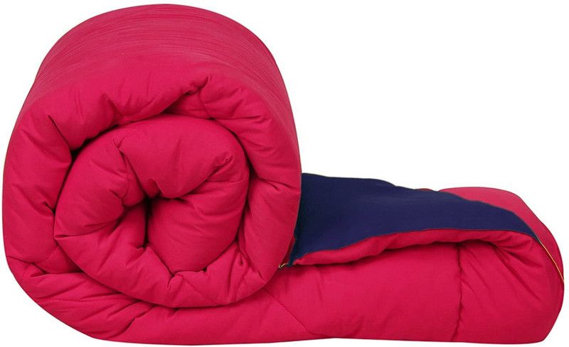 curious lifestyle Single Cotton Duvet Cover  (Blue, Pink)