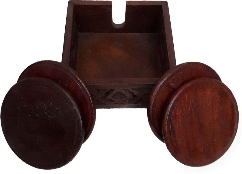 wooden craft Round Reversible Wood Coaster Set  (Pack of 4)