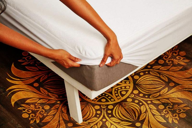 VYBBA Fitted King Size Waterproof Mattress Cover  (White)