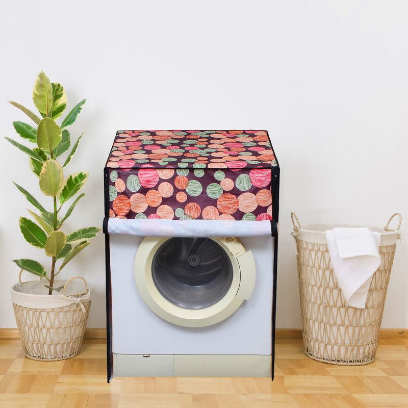 Glassiano Front Loading Washing Machine Cover  (Width: 60.96 cm, Red, Maroon)