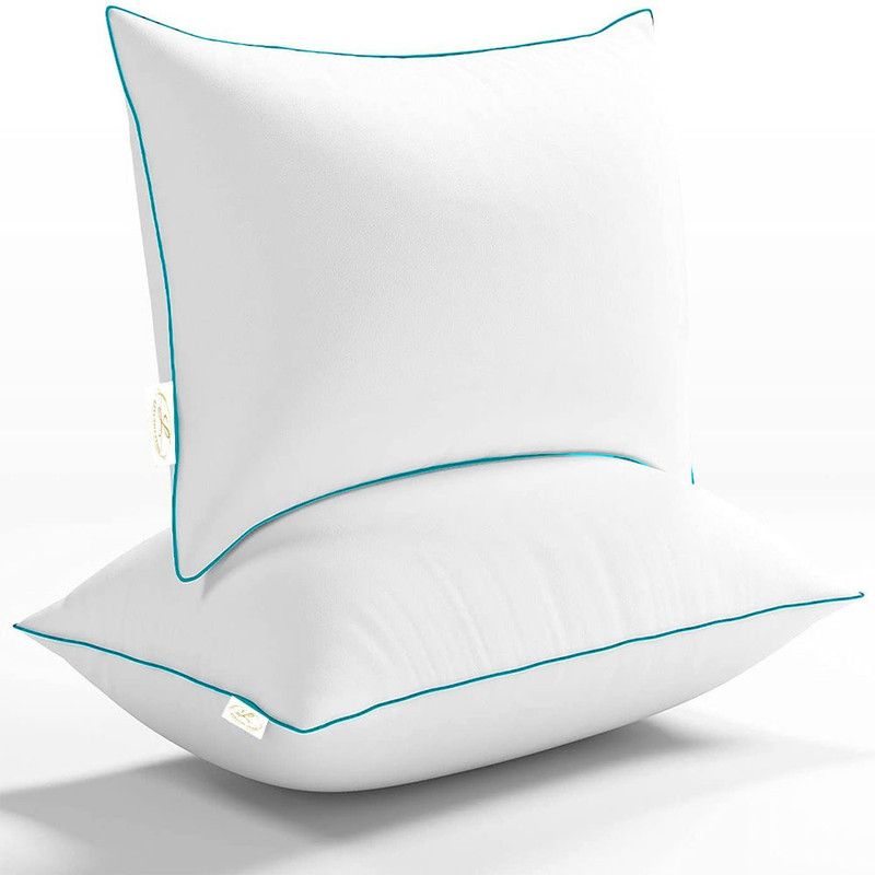Linenovation Microfibre Solid Sleeping Pillow Pack of 2  (Turquise)