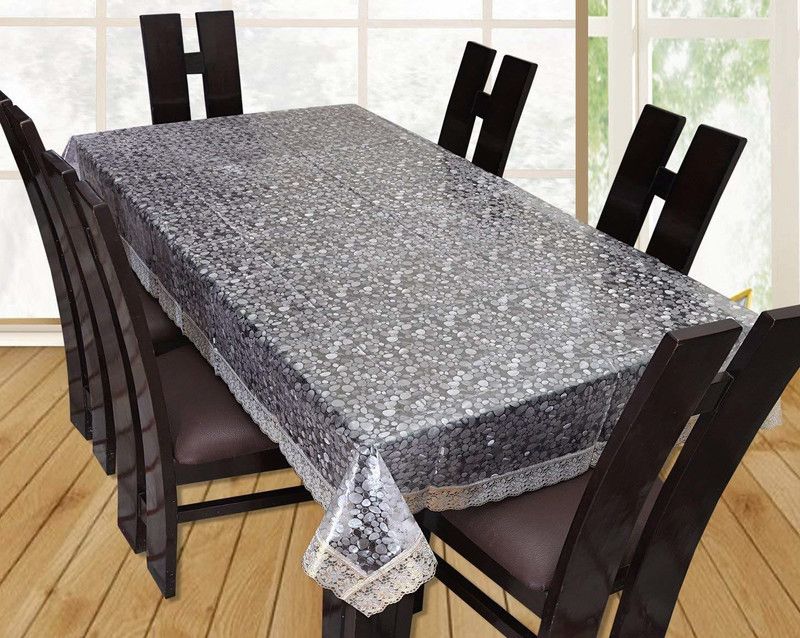 STYLZI Solid 4 Seater Table Cover  (White, PVC)