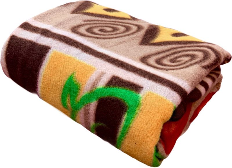 PWI Solid Single Fleece Blanket for AC Room  (Cotton, Multi 1)