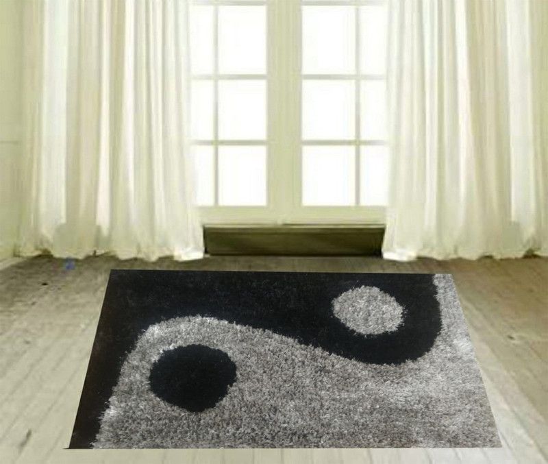 YOURUG Polycotton Floor Mat  (Black, Medium)