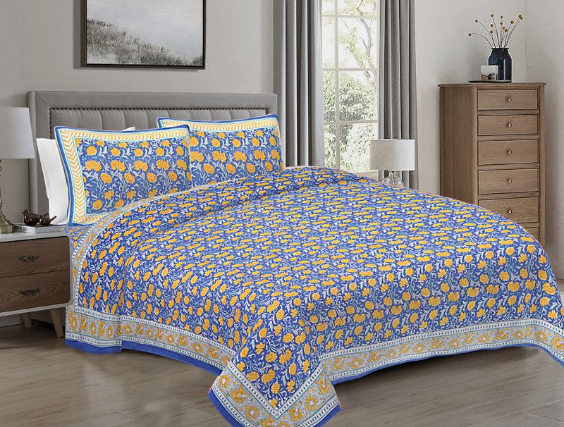 NEWLAXMI 200 TC Cotton Double Self Design Flat Bedsheet  (Pack of 1, White)