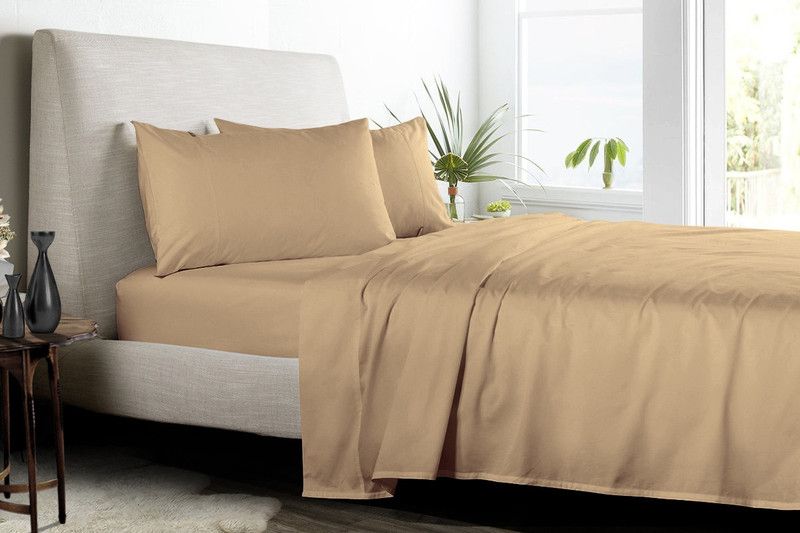 SGI Bedding 0 TC Microfiber Double Solid Flat Bedsheet  (Pack of 1, Taupe)