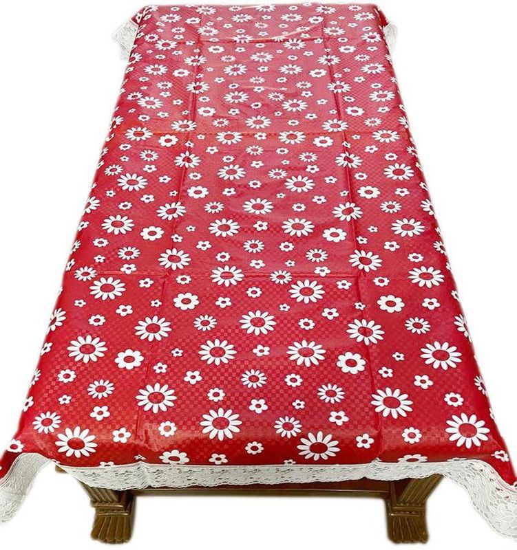 StarsOne Printed 4 Seater Table Cover  (Red, PVC)