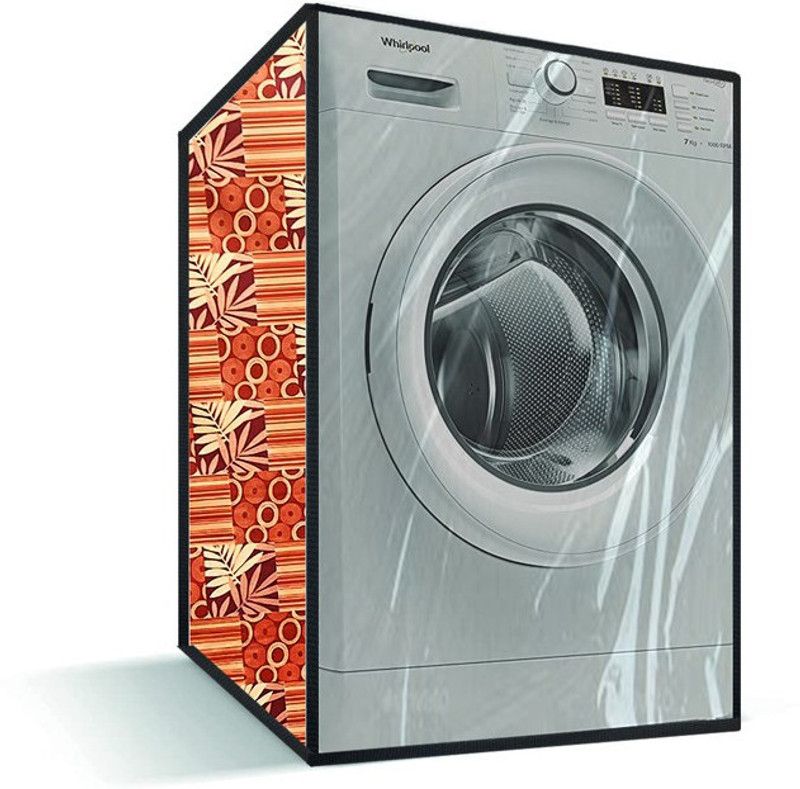 DREAMINDIANASSOCIATION Front Loading Washing Machine Cover  (Width: 61 cm, Orange, Yellow)