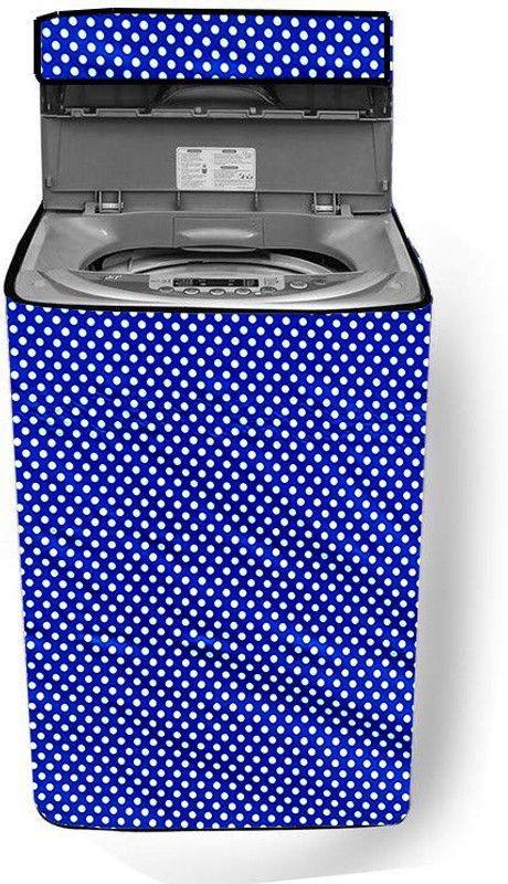 JM Homefurnishings Top Loading Washing Machine Cover  (Width: 50 cm, Blue, White)