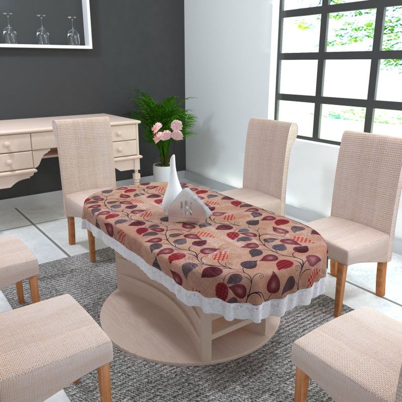 DECOLOGY Printed 6 Seater Table Cover  (Multicolor, PVC)