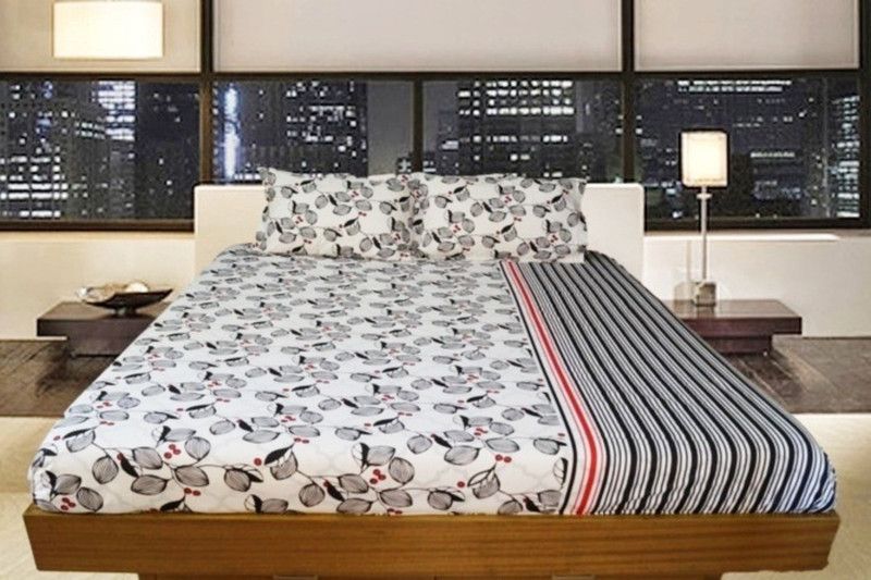 Snuggle Cotton King Abstract Flat Bedsheet  (Pack of 1, Multicolor)