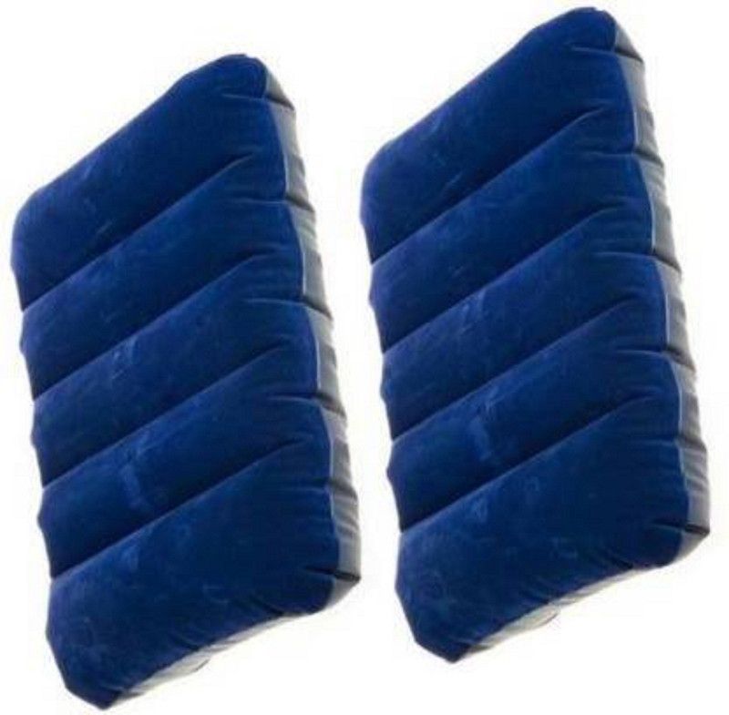 LEKHU Air Solid Travel Pillow Pack of 1  (Dark Blue, Grey)