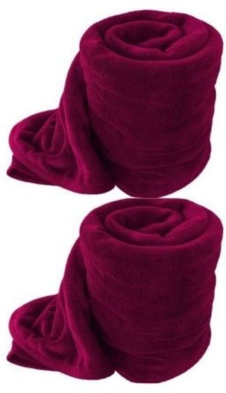Supreme Home Collective Solid Double Fleece Blanket for AC Room  (Polyester, Maroon)