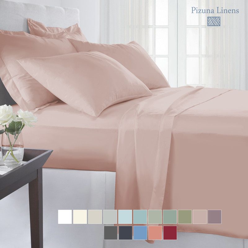 Pizuna 400 TC Cotton King Solid Flat Bedsheet  (Pack of 1, Rose)