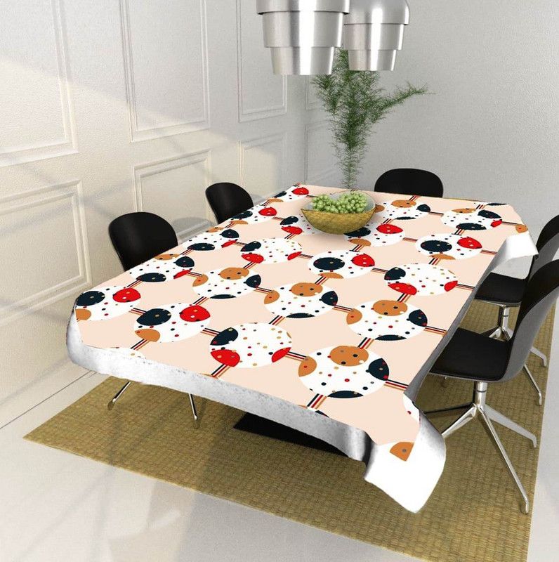 SLEWINO Printed 4 Seater Table Cover  (Multicolor Ball, Plastic)