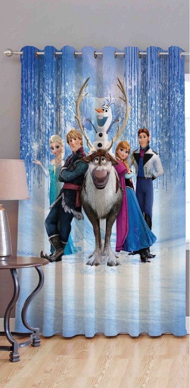 212 cm (7ft) Door Curtain  (Blue, Multicolor)