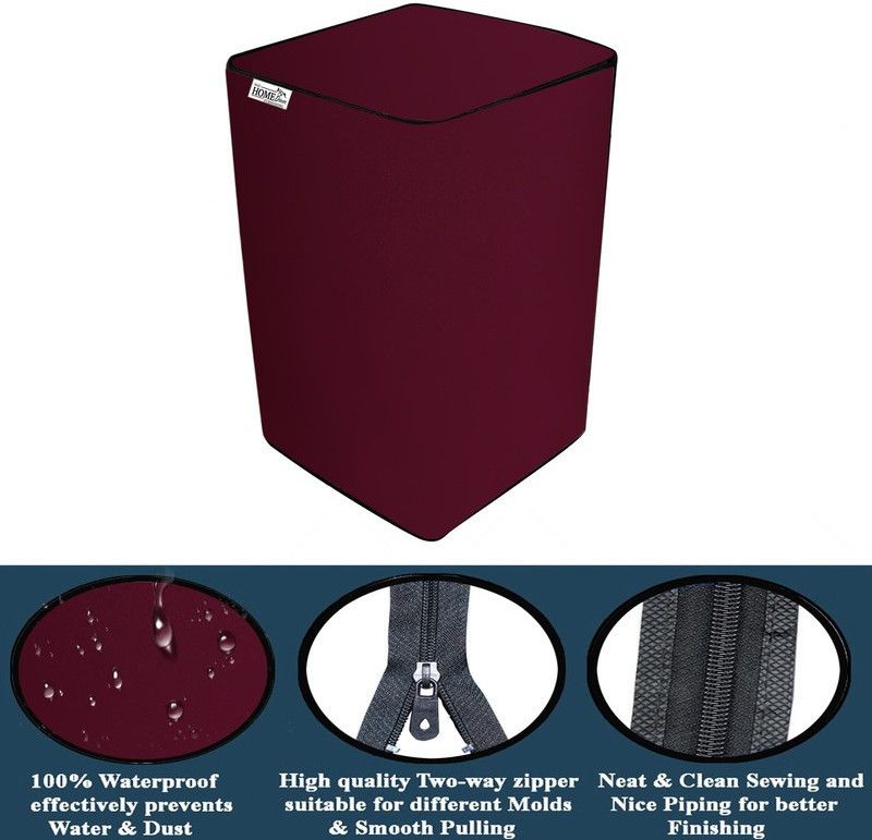 wellhome decor Furnishing Top Loading Washing Machine Cover  (Width: 84 cm, PLAIN RED)