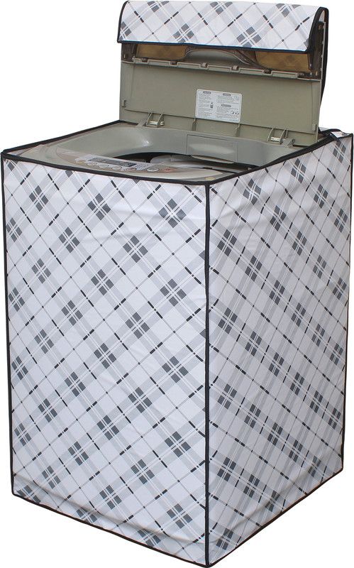 Glassiano Top Loading Washing Machine Cover  (Width: 60.96 cm, White::Grey)