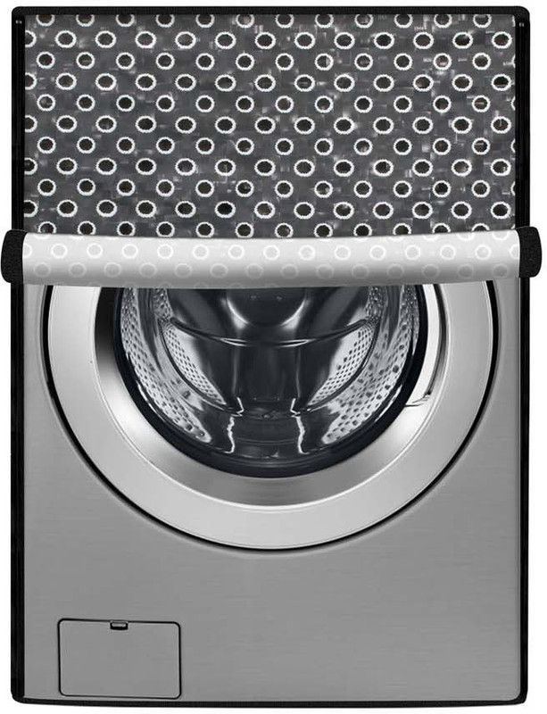 Stylista Front Loading Washing Machine Cover  (Width: 147 cm, Black, Grey)
