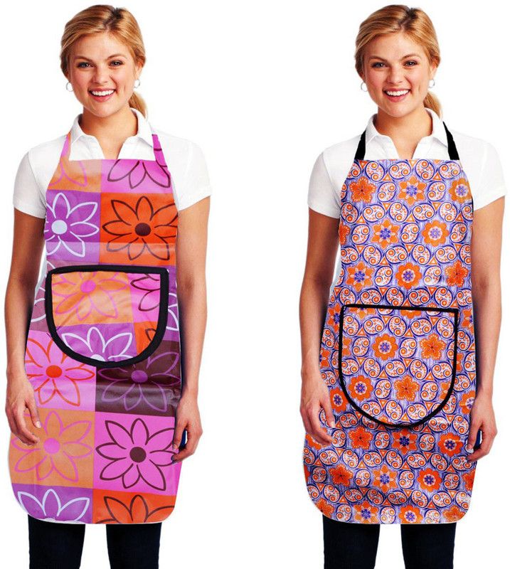 TYLORSTYLE Nylon Home Use Apron - Free Size  (Multicolor, Pack of 2)