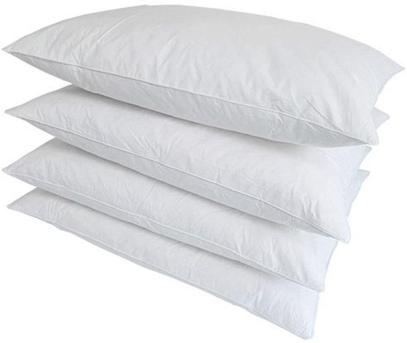 RomancePillow Polyester Fibre Solid Sleeping Pillow Pack of 4  (White)