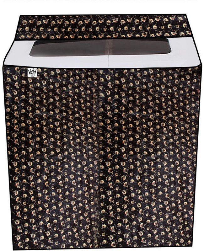 KingMatters Semi-Automatic Washing Machine Cover  (Width: 81 cm, Brown, Beige)