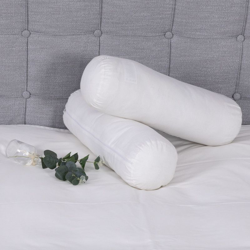 GREAT FOAM FIBRE BOLSTER NECK SUPPORT Microfibre Solid Bolster Pack of 2  (Multicolor, White)