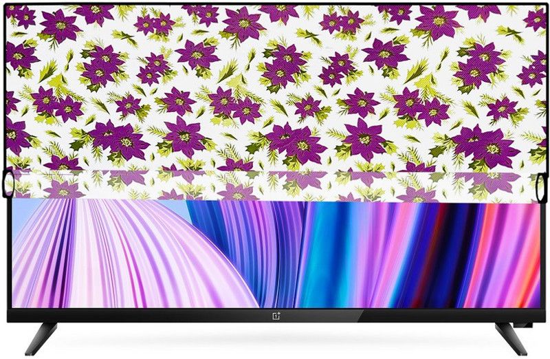 KVAR LED TV Cover  (Width: 119 cm, Purple, White)