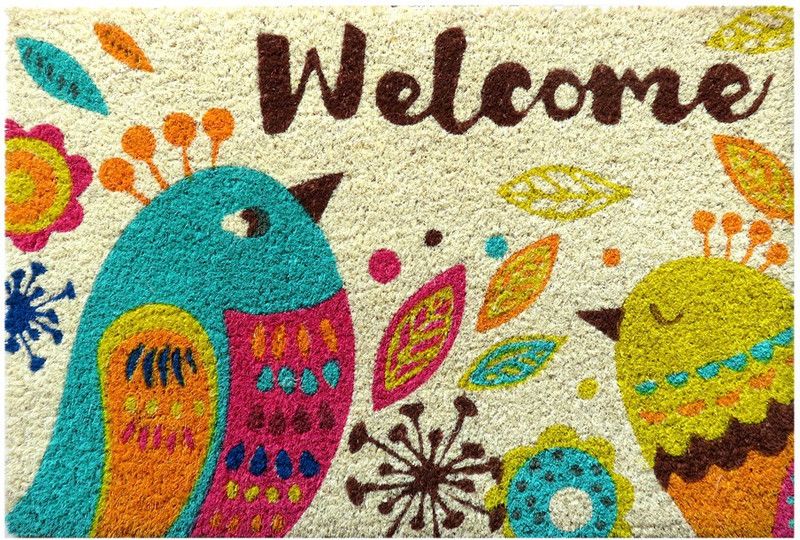 Atmah Coir Door Mat  (Multicolor, Medium)