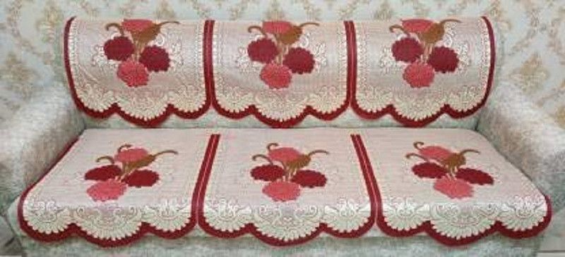 Crafting Bear Polycotton Floral Sofa Cover  (red Pack of 10)