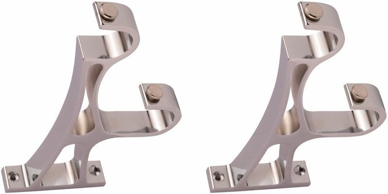 CELLRICH Silver Rod Rail Bracket, Curtain Knobs Metal