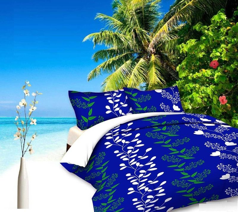 Shivi Creation 144 TC Polycotton Queen 3D Printed Flat Bedsheet  (Pack of 1, Multicolor)