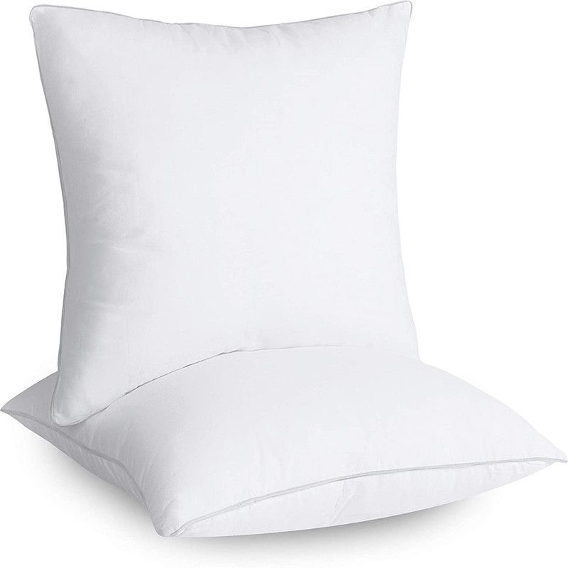 KUBER INDUSTRIES Microfibre Solid Cushion Pack of 2  (White)