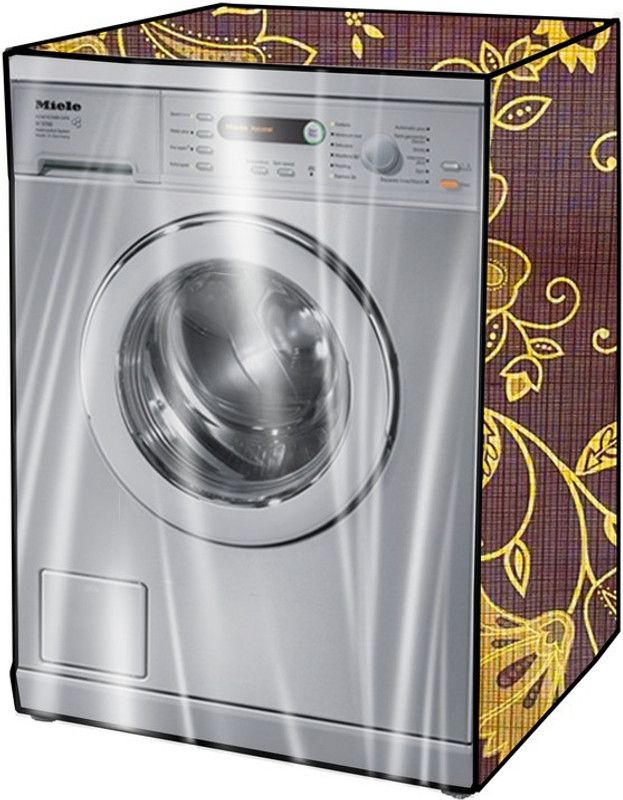 KVAR Front Loading Washing Machine Cover  (Width: 66 cm, Brown, Gold)