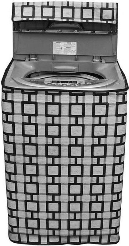 KingMatters Top Loading Washing Machine Cover  (Width: 63 cm, Grey, Black)