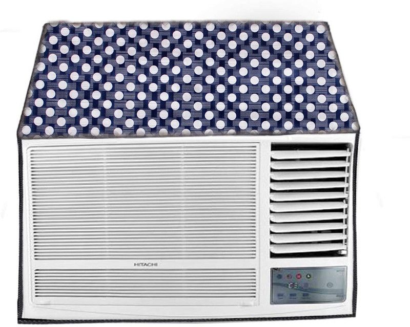 KingMatters Air Conditioner Cover  (Width: 79 cm, Blue, White)