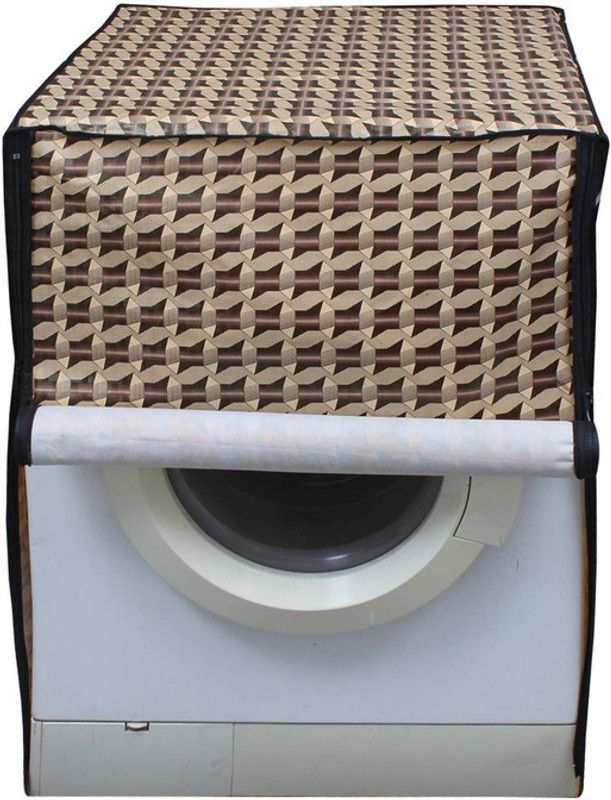 Fabrious Front Loading Washing Machine Cover  (Width: 60 cm, Cream, RED)