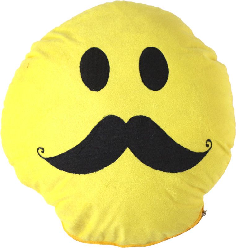 Amit Foam Smiley Cushion Pack of 1  (Yellow)