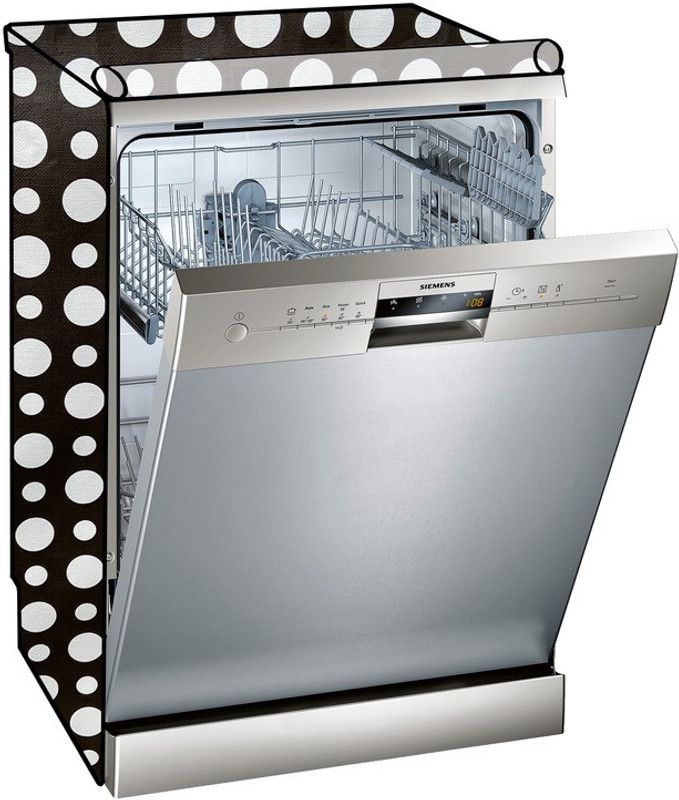 KVAR Dishwasher Cover  (Width: 24 cm, Black, White)