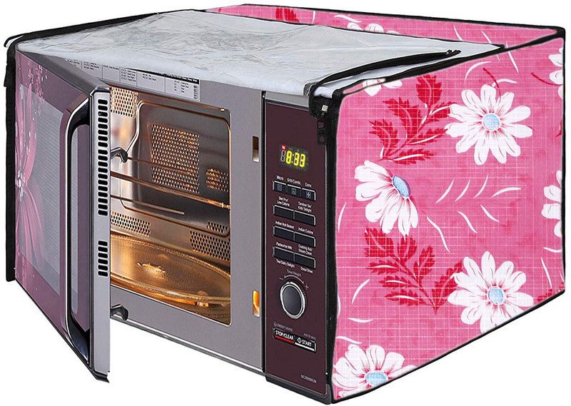 JM Homefurnishings Microwave Oven Cover  (Width: 50 cm, Monza, Cranberry)