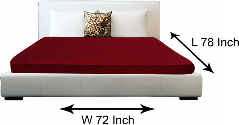 Stylista Elastic Strap King Size Waterproof Mattress Cover  (Maroon)